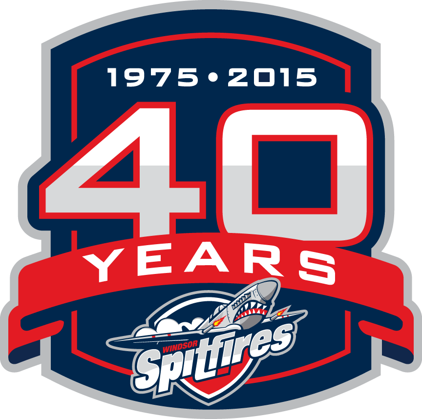 Windsor Spitfires 2015 Anniversary Logo v2 iron on transfers for clothing